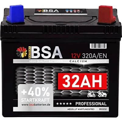 Abbildung von Rasentraktor Aufsitzmäher Batterie 32Ah 12V Starterbatterie absolut WARTUNGSFREI Pluspol Rechts 30Ah
