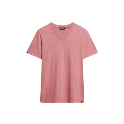 Abbildung von Superdry V NECK SLUB Short Sleeve Tshirt basic, Herren, Größe: Medium, Mesa rose pink