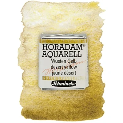 Abbildung von Schmincke HORADAM® AQUARELL, Super Granulation, 14 921 044 Wüsten Gelb, 1/2 Näpfchen, sehr stark granulierende Farbtöne, feinste, supergranulierende Aquarellfarben