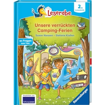 Abbildung von Unsere verrückten Camping Ferien lesen lernen mit dem Leseraben Erstlesebuch Kinderbuch ab 7 Jahren üben 2. Klasse (Leserabe Klasse) Lesestufe)