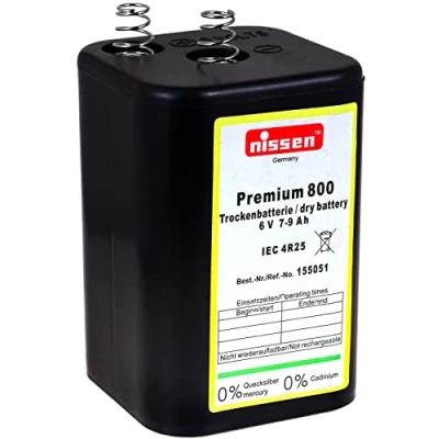 Abbildung von 4R25 6V Blockbatterie Ersatz für Nissen Laternenbatterie IEC 4R25,für Alarmanlagen (Nissen Block)