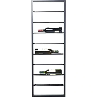 Abbildung von Kare Design Hängeweinregal Bistro Schwarz, Wandregal mit 8 Ebenen, Stahl, Hängendes Regal für den Weinkeller und Küchenbereich, Wohnzimmer Regal, Aufbewahrung, 120x42x6 cm (H/B/T)