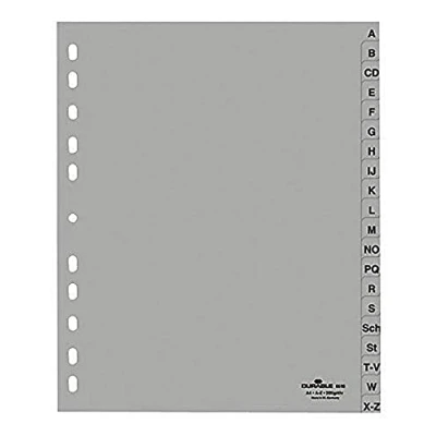 Abbildung von Durable Ordnerregister DIN A4, A Z, grau, 1 Stück, 6520 10