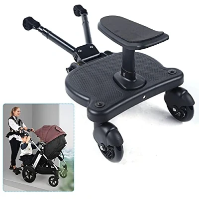 Abbildung von Universal Buggy Board Kiddyboard Bis 25KG Mit Sitz Trittbrett Für Kinderwagen Rollbrett