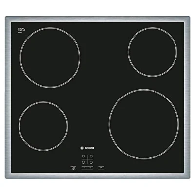 Abbildung von Bosch PKE645D17E Serie 4 Glaskeramik Kochfeld (autark), 60 cm breit, Made in Germany, TouchSelect Bedienung, ReStart automatisches Aus und Anschalten bei Überkochen, Kindersicherung