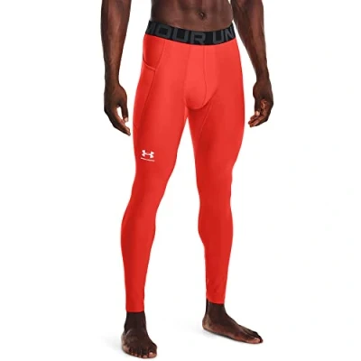 Abbildung von Under Armour Herren HeatGear Leggings, (860) Dunkelorange/Weiß, M