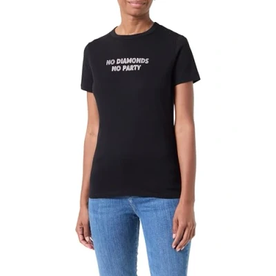 Abbildung von BOSS ORANGE Shirttop C_Elogo_crystal 1026 mit Strass Besatz