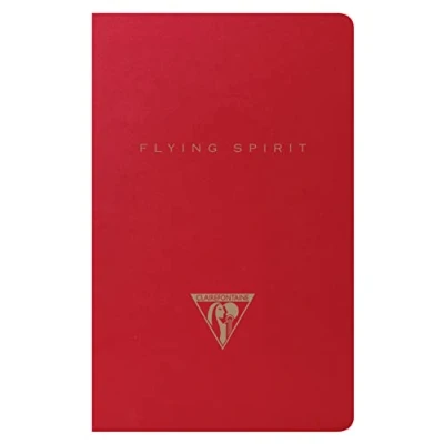 Abbildung von Clairefontaine 106586C Flying Spirit Red, Notizbuch mit Fadenbindung 7,5x12 cm, 24 Blatt liniert elfenbein 90g, Motive sortiert, 1 Stück