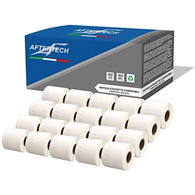 Abbildung von Aftertech 20x 99019 59x190mm kompatible Etikettenrollen (110 Etiketten/Rolle = 2200 insgesamt) für Dymo LabelWriter Seiko SLP Etikettendrucker S0722485 20x99019