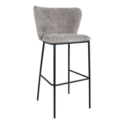 Abbildung von Kick Collection Barhocker BO Grau Modern und Hochwertig Chenille Erhältlich in vielen Farben
