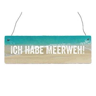 Abbildung von Interluxe Holzschild ICH Habe MEERWEH Urlaub Sonne Meer Spruch Geschenk Deko