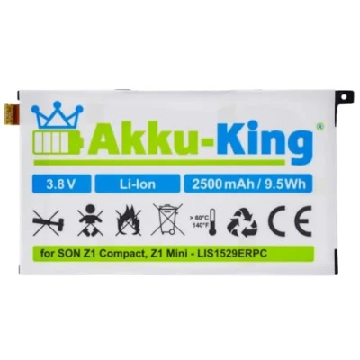 Abbildung von Akku King kompatibel mit Sony LIS1529ERPC Li Polymer 2500mAh für Xperia Z1 Colorful, Compact, Compact LTE, Mini, Z1f, Z1s, Amami Maki