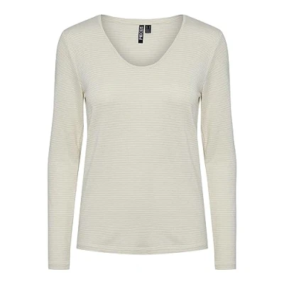 Abbildung von Pieces Langarmshirt, Damen, Größe: XS, Bright white