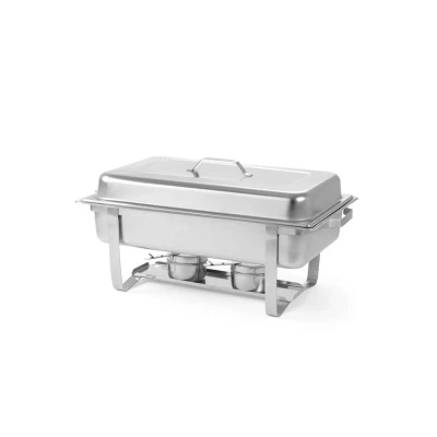 Abbildung von HENDI 2x Chafing Dish GN 1/1 Economic inkl. 9 Liter Behälter 65 mm + 2 für Brennpaste, 60 x 36 29,5 cm Speisenwärmer Gastro