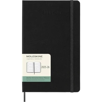 Abbildung von Moleskine 18 Monate Wochenkalender 2025/2026, L/A5, 1 Wo = 2 Seiten, Horizontal, Fester Einband, Schwarz