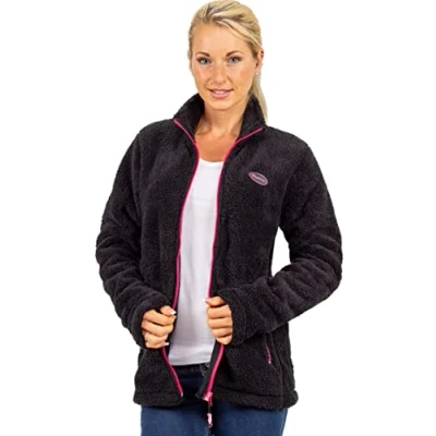 Abbildung von Reichstadt Fleecejacke Kuschelige Flauschige Jacke 22RSW002 Black S mit Stehkragen und langen Ärmeln