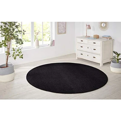 Abbildung von HANSE Home Teppich &quot;Shashi&quot;, rund, Kurzflor, Unifarben, Teppich, Weich, Esszimmer, Kinderzimmer, Flur