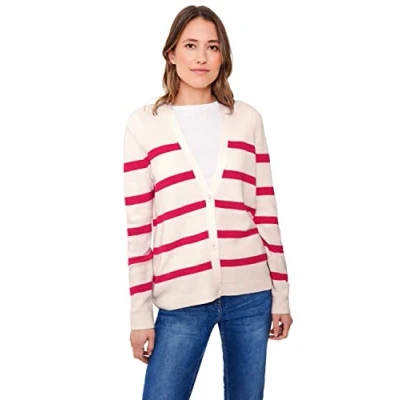 Abbildung von Cecil MIT Streifenmuster Strickjacke, Damen, Größe: Small, Beige