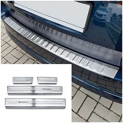 Abbildung von tuning art L410 XF516 1 Ladekantenschutz und Einstiegsleisten passend für Skoda Octavia 4 Kombi, Farbe:Silber