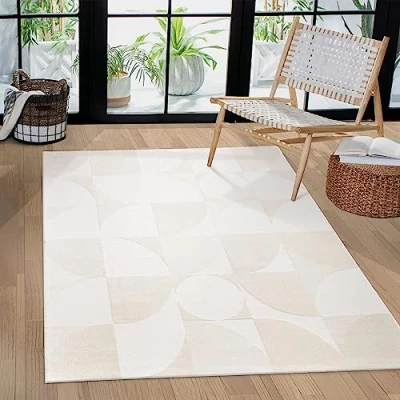 Abbildung von Paco Home Teppich &quot;Luzern 656&quot;, rechteckig, Kurzflor, Uni Farben, Hoch Tief Struktur, Scandi Design