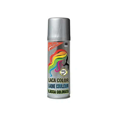 Abbildung von Color Haarspray für farbig buntes Haar Silber Farbspray zum Verkleiden &amp; Schminken Karneval, Fasching, Halloween Motto Party