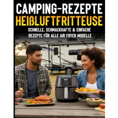 Abbildung von Camping Rezepte Heißluftfritteuse: Schmackhafte, einfache &amp; leckere Gerichte zum Frittieren ohne Öl inkl. Desserts, Beilagen mehr, geeignet für ... mit Ninja Dual Zone anderen Modellen