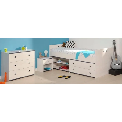 Abbildung von Parisot Jugendzimmer Set &quot;Smoozy&quot;, (Set, 3 St., Hochbett mit Schreibtisch, Kleiderschrank und Schubkastenkommode)