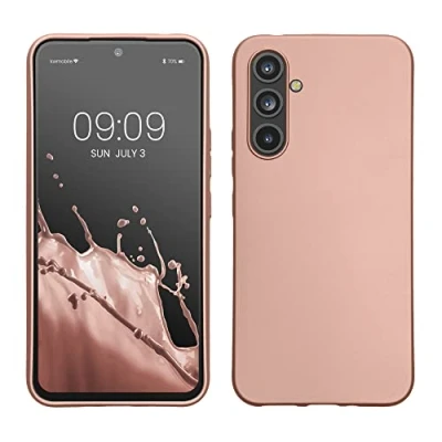 Abbildung von kwmobile Hülle kompatibel mit Samsung Galaxy A54 5G TPU Silikon Handyhülle Schutzhülle stoßabsorbierend flexibel Case in Metallic Rosegold