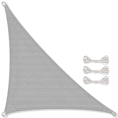 Abbildung von CelinaSun Sonnensegel HDPE Sonnenschutz Tarp atmungsaktiv Dreieck 2,5x2,5x3,5 m hellgrau, (1 tlg)