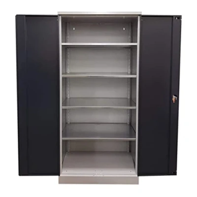 Abbildung von Schrank &amp; Stuhl XXL Werkzeugschrank Werkstattschrank/Stahlschrank mit 4 höhenverstellbaren, vollverzinkten Fachböden, 195x92x60, Grau/Anthrazit