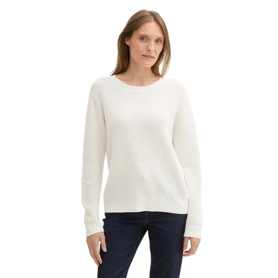 Abbildung von TOM Tailor Strickpullover, Damen, Größe: 3XL, Whisper white