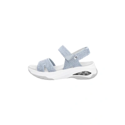 Abbildung von Rieker Damen Sandale Trekking sportlich mit Riemen in gestrickter Optik W3152, Größe:40 EU, Farbe:Beige