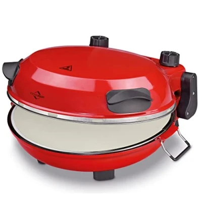 Abbildung von Küchenprofi Pizza Maker NAPOLI, mit Pizzastein, für Ø 36 cm Pizzen in 4 Min, 1200 Watt, stufenlose Temperatureinstellung, Ober und Unterhitze separat, elektrischer Pizzaofen, 1703001400, Rot