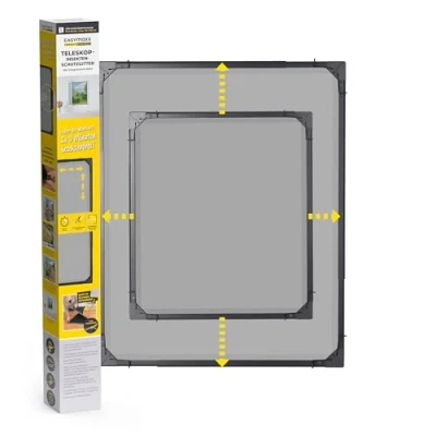 Abbildung von EASYmaxx Insektenschutz Fensterrahmen Insect Protect, Teleskop Insektenschutzgitter,  anthrazit, (1 St), Fliegengitter Fenster, mit vormontierten Rahmen,