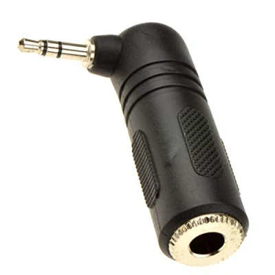 Abbildung von 6,35 mm Klinkenstecker Buchse Zum Rechts abgewinkelt 3,5 Stereo Stecker Adapter