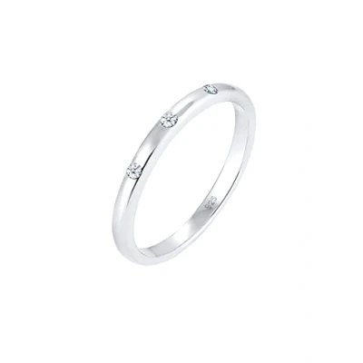 Abbildung von Elli DIAMONDS Verlobungsring Bandring Diamant (0.045 ct) 925 Sterling Silber