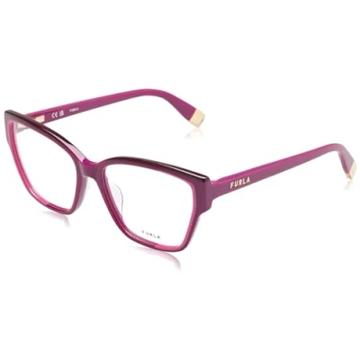 Abbildung von Furla Unisex Eyeglass Frame Vfu718 Shiny Cyclamen 55/16/135 Women Sunglasses, 09MA Ciclamino Lucido, 55