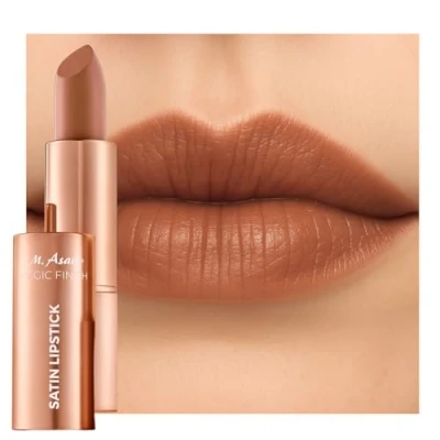 Abbildung von M. Asam Magic Finish Lippenstift Satin Hazelnut (4g) langanhaltender Lipstick in warmem Mandelton, 4 1: Volumen Peptid, Lippenpflege, Feuchtigkeit &amp; Haltbarkeit, verschönertes Lippenvolumen