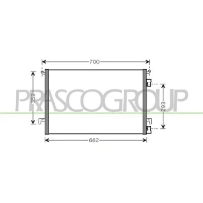 Abbildung von PRASCO OP056C002 Klimakondensator 11 8 Aluminium 610 OPEL: Vectra C Caravan, Signum CC, CC