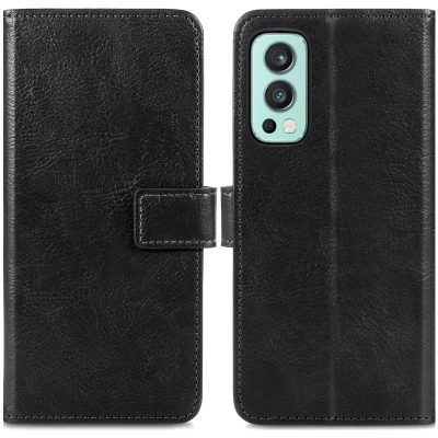 Abbildung von OnePlus Nord 2 Hülle Kunstleder iMoshion Klapphülle Handyhülle Schwarz