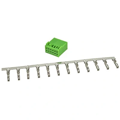 Abbildung von tomzz Audio 5800 127 Power Quadlock Stecker grün 12 poliges Montage Set incl. Kontakte kompatibel mit VW Gruppe ab 2011