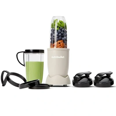 Abbildung von nutribullet Pro 900, Elektrischer Mixer, zerkleinerer, Smoothie Multifunktionsmixer, 900w leistung, 900ml und 710ml Becher, Matt Sand, NB910MASN
