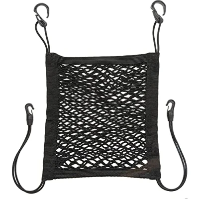 Abbildung von Lescars Auto Netz: Kfz Rückenlehnen Aufbewahrungsnetz, 30 x 28 cm, elastisch (Netz für Rückenlehne, Netz, Smartphone Halterung)