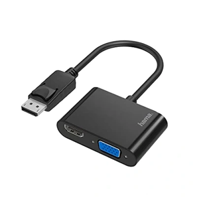 Abbildung von Hama Video Adapter 2in1 DisplayPort Stecker VGA &amp; HDMI™ Bu. Ultra HD4K zu HDMI, VGA, 10 cm
