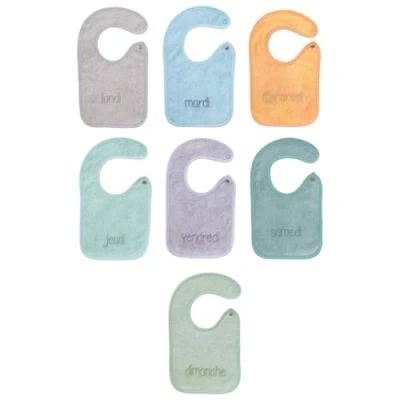 Abbildung von BabyCalin Besticktes Lätzchen, 17cm x 29cm, 7er Set, 7 Stück