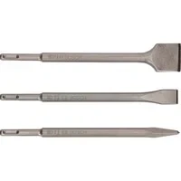 Abbildung von Bosch Meißelsatz für Beton, Mauerwerk, Granit flach, Spitze, Spaten 3 Stück SDS plus Länge: 250 mm