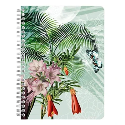 Abbildung von Clairefontaine 115766C Jungle harmony, Notizbuch mit Doppelspirale DIN A5, 14,8x21cm, 72 Blatt liniert, 90g, Motive sortiert, 1 Stück