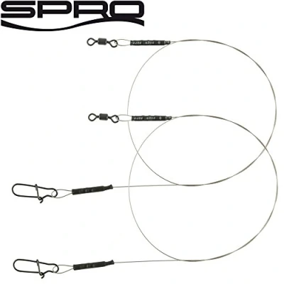 Abbildung von Spro Matte Black Leader 1x19 Wire 30cm (6,8kg / 0,30mm) Raubfisch Vorfächer