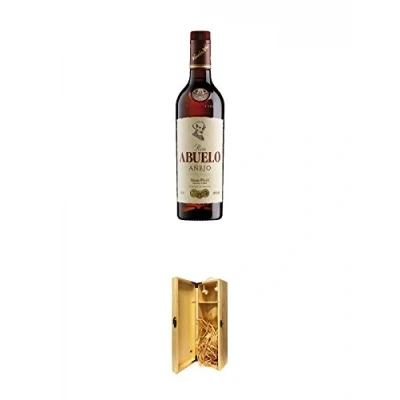 Abbildung von Abuelo Anejo Reserva Especial Rum Panama 0,7 Liter + 1a Whisky Holzbox für 1 Flasche mit Hakenverschluss