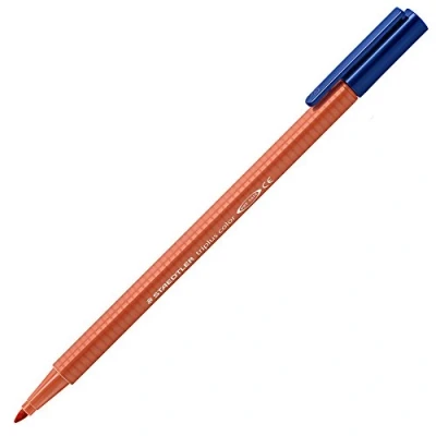 Abbildung von Staedtler 323 24 Fasermaler Triplus Farbe Dreikantschaft im Kartonetui, auswaschbar, circa 1 mm, 10 Stück, Scharlachrot